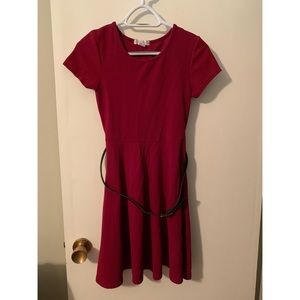 Short Sleeve Red Dress